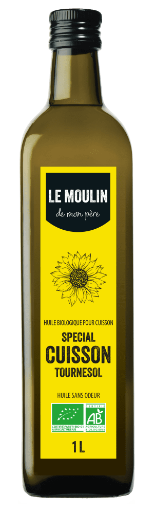 Huile de Tournesol bio Spécial cuisson le MOULIN de mon père par carton de 6 bouteilles 4,17 €/litre